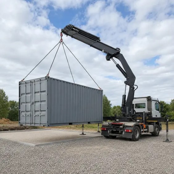 Pregatirea terenului pentru amplasarea de containere maritime